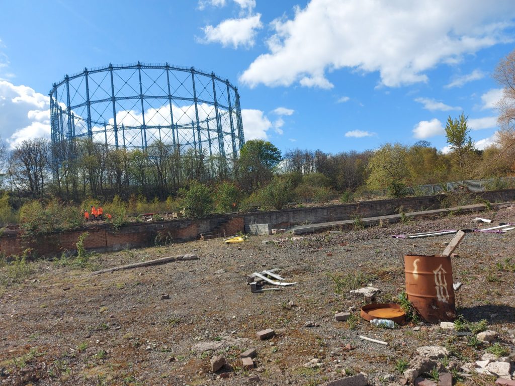 Granton site showing a large area with the gasworks in the background